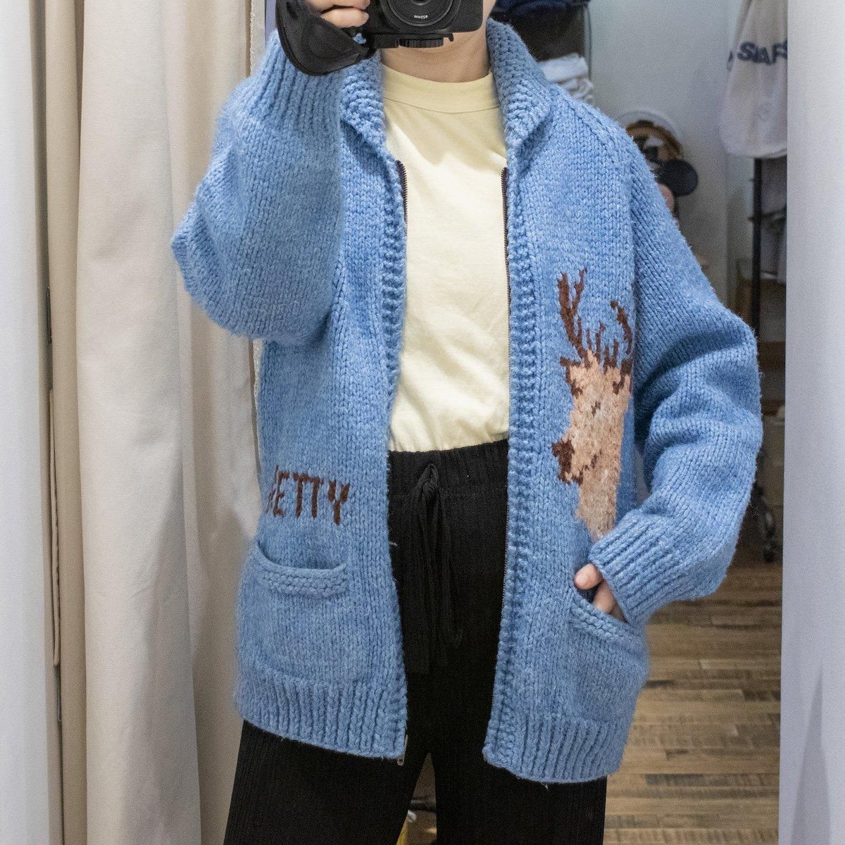 1960s ヴィンテージカウチンセーター|ブルー - レディース 渋谷古着屋