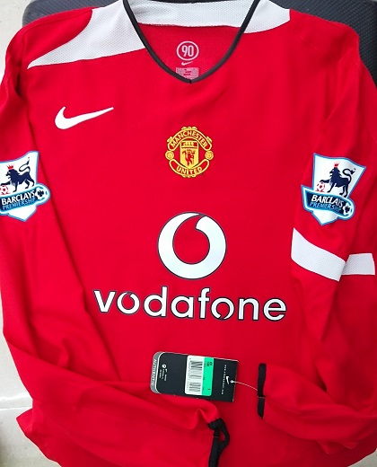 マンチェスターU （H) 04/06 長袖 パクチソン＃13 +パッチ付。