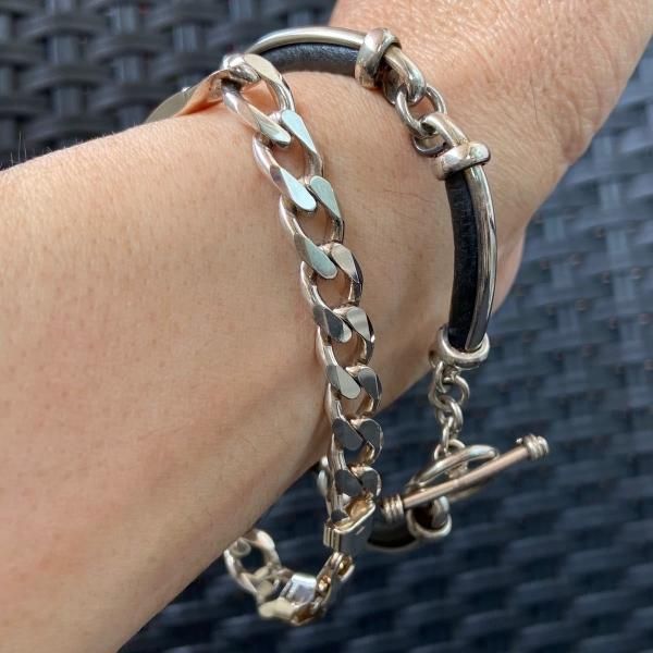 シルバー喜平ブレスレット 極太9mm 23cm プレート シルバー925