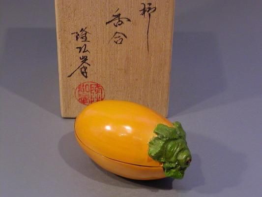 茶道具・香合 】柿、 岩倉隆斎（隆弘峯）作 - 茶道具 販売の佐藤大観堂