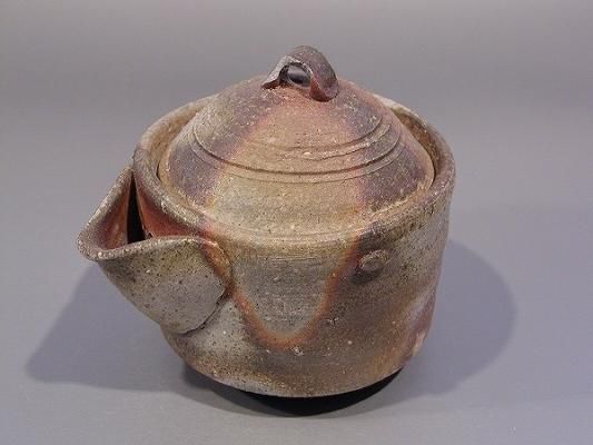 茶道具 備前焼 宝瓶(ほうひん)急須、 堀江祥山（ほりえ しょうざん）作