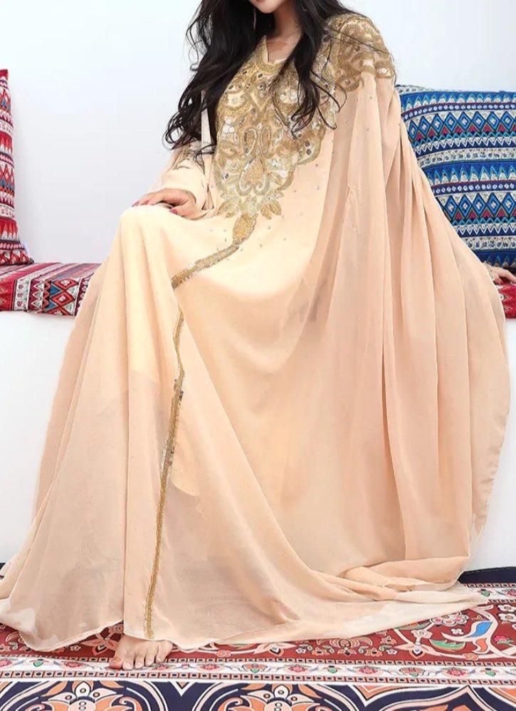 ベリーダンス ハリージドレス ベージュ 5001 - bachata ベリーダンス