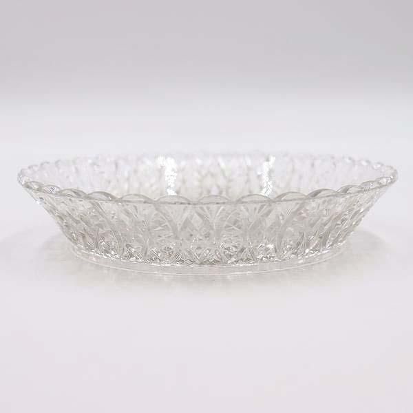 重厚 上質 大正・昭和初期 プレスガラス レース皿 中皿 デザート皿