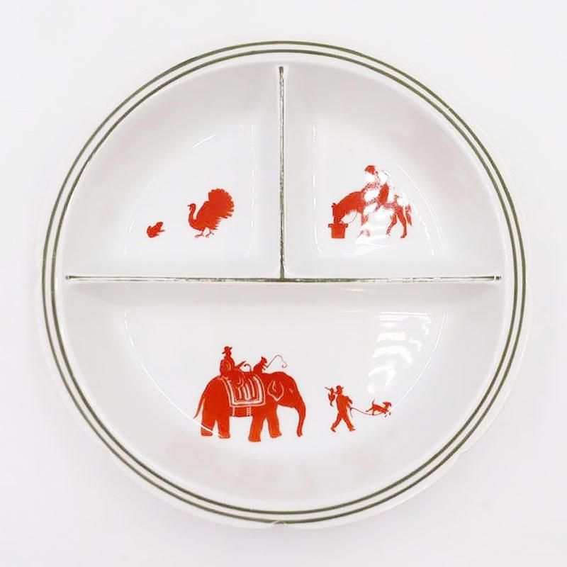 オールドノリタケ 大正ロマン 仕切り皿ボウル 動物デザイン 洋食器