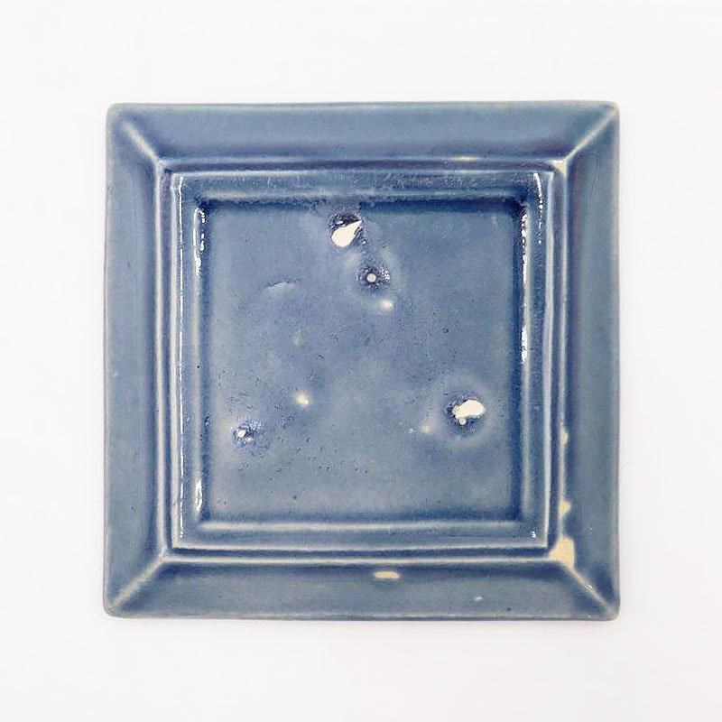 淡路民平焼 青緑釉 手塩皿｜アンティーク 和食器｜サイズ 9×9×1.5