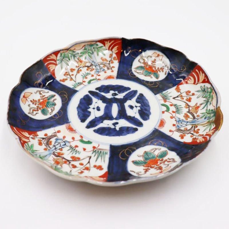 希少な明治時代の金継ぎ手描き中皿