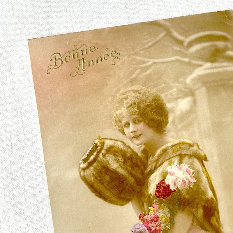 1920年頃の少女彩色写真ポストカード