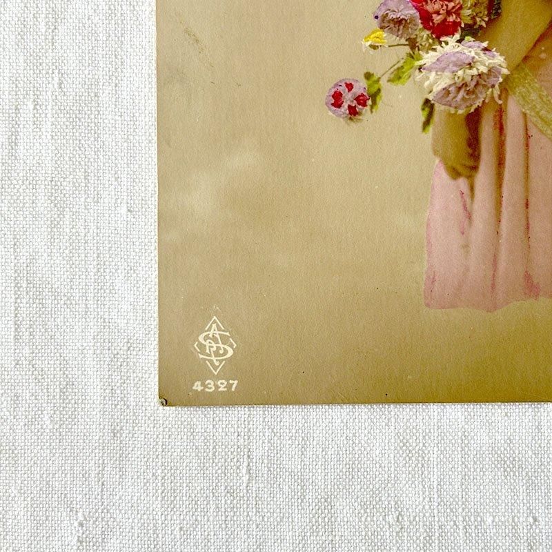 1920年頃の少女彩色写真ポストカード