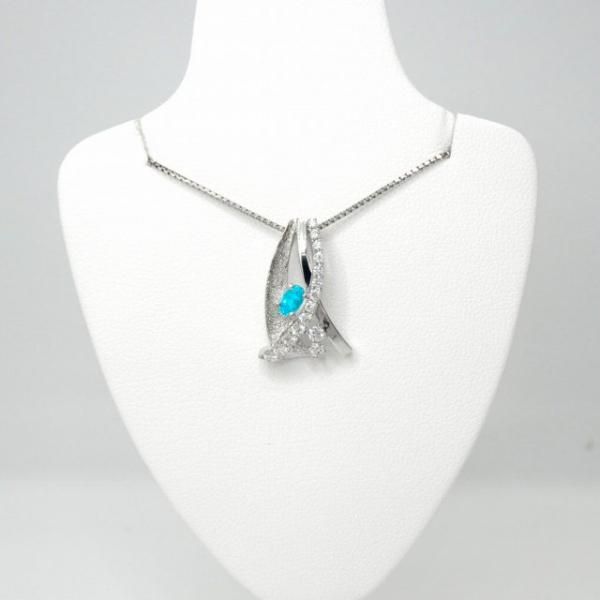 ブラジル産パライバトルマリン ダイヤモンドネックレス PA 0.169ct D