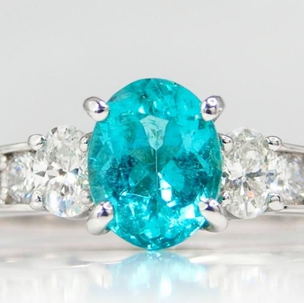 ブラジル産パライバトルマリン ダイヤモンドリング PA 0.553ct D0.35ct