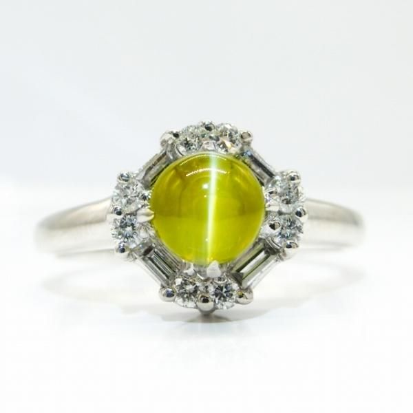 クリソベリルキャッツアイ ダイヤモンドリング CE 1.19ct D 0.27ct