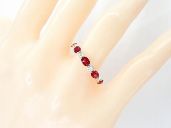 ルビー ダイヤモンドハーフエタニティリング R 1.08ct D 0.24ct K18WG