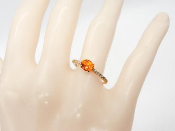スペサルティンガーネット ダイヤモンド リング GA 0.85ct D 0.13ct