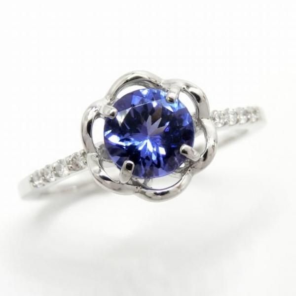 タンザナイト ダイヤモンドリング TA 0.64ct D 0.06ct Pt950 日独宝石