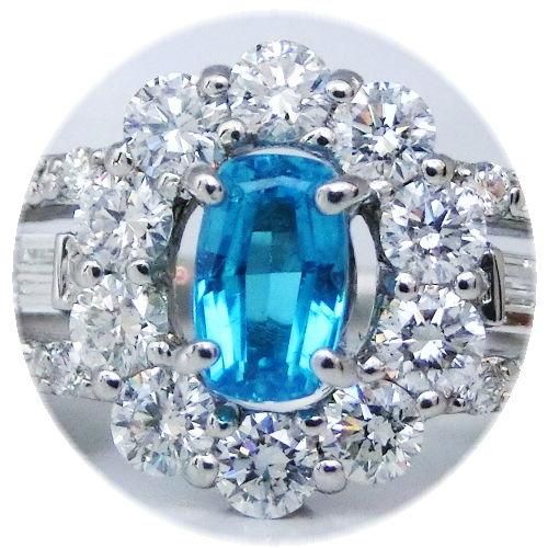 Pt900 ブラジル産パライバトルマリン ダイヤモンドリング PA 0.338ct D