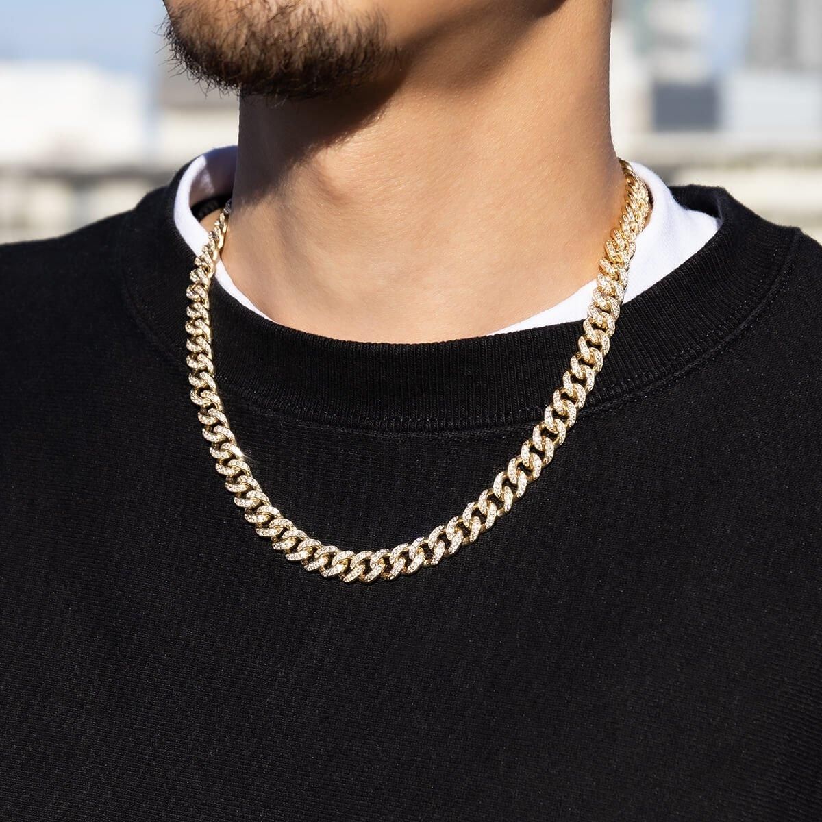 10K イエローゴールド マイアミネックレス 幅9mm 46cm-50cm 定価