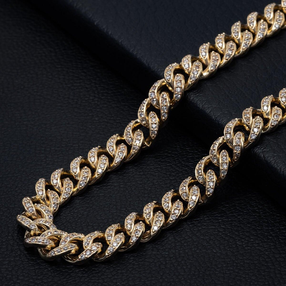 10K イエローゴールド マイアミネックレス 幅9mm 46cm-50cm 定価