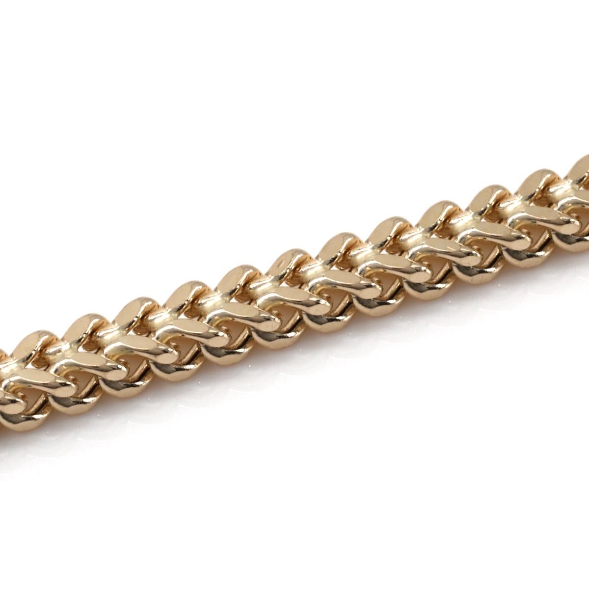 10K イエローゴールド フランクリンブレスレット 幅3mm 18cm-20cm