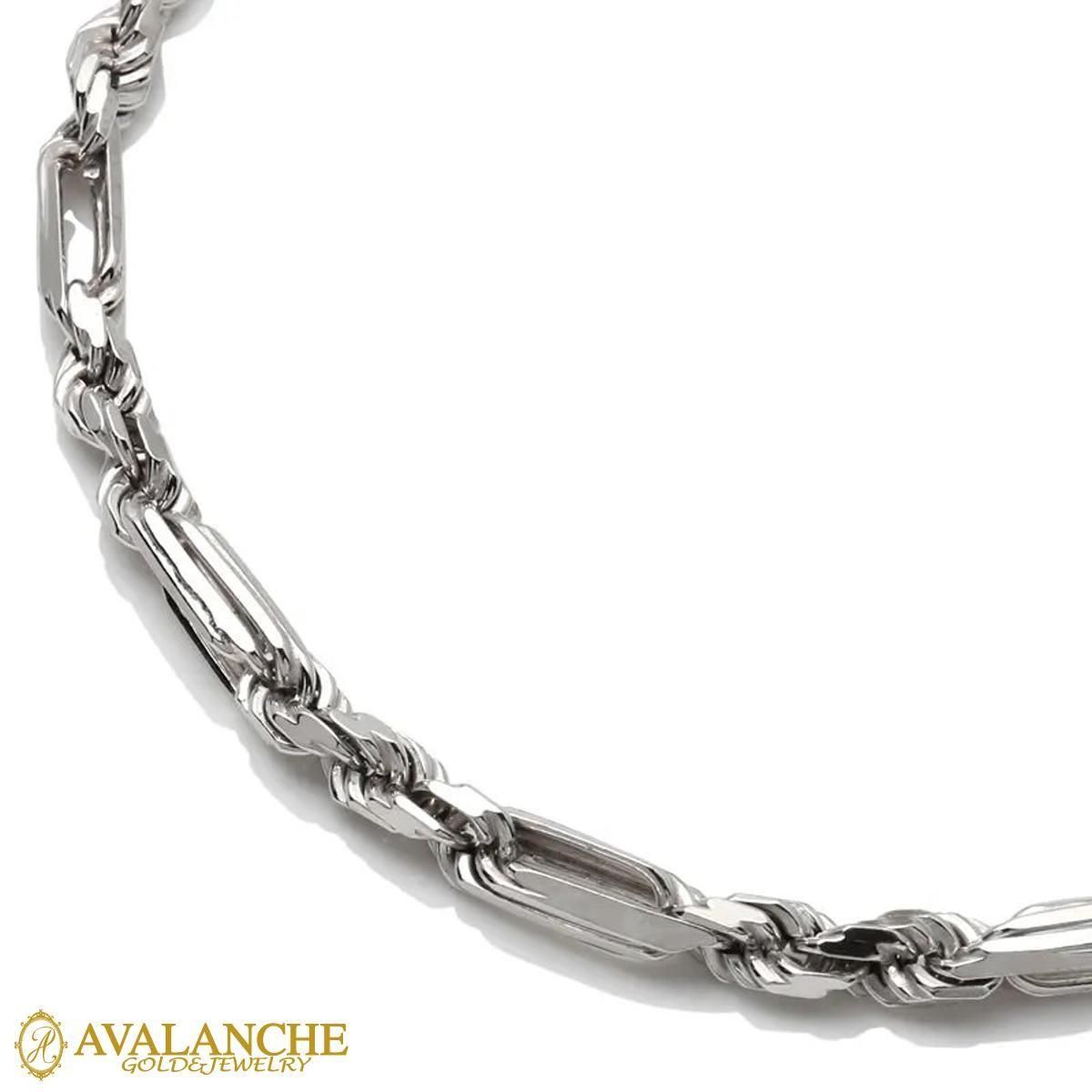 シルバー フィガロープネックレス 幅4.5mm 50cm-55cm 090FRD