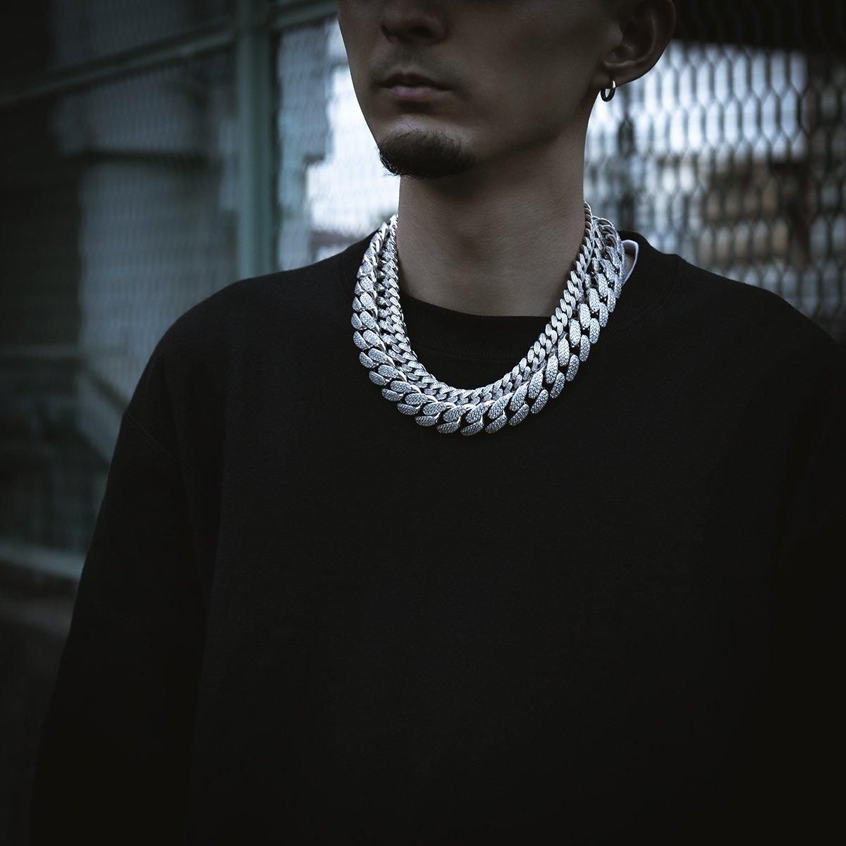 シルバー マイアミネックレス 幅10mm 45cm-60cm AHNL-A026 - AVALANCHE