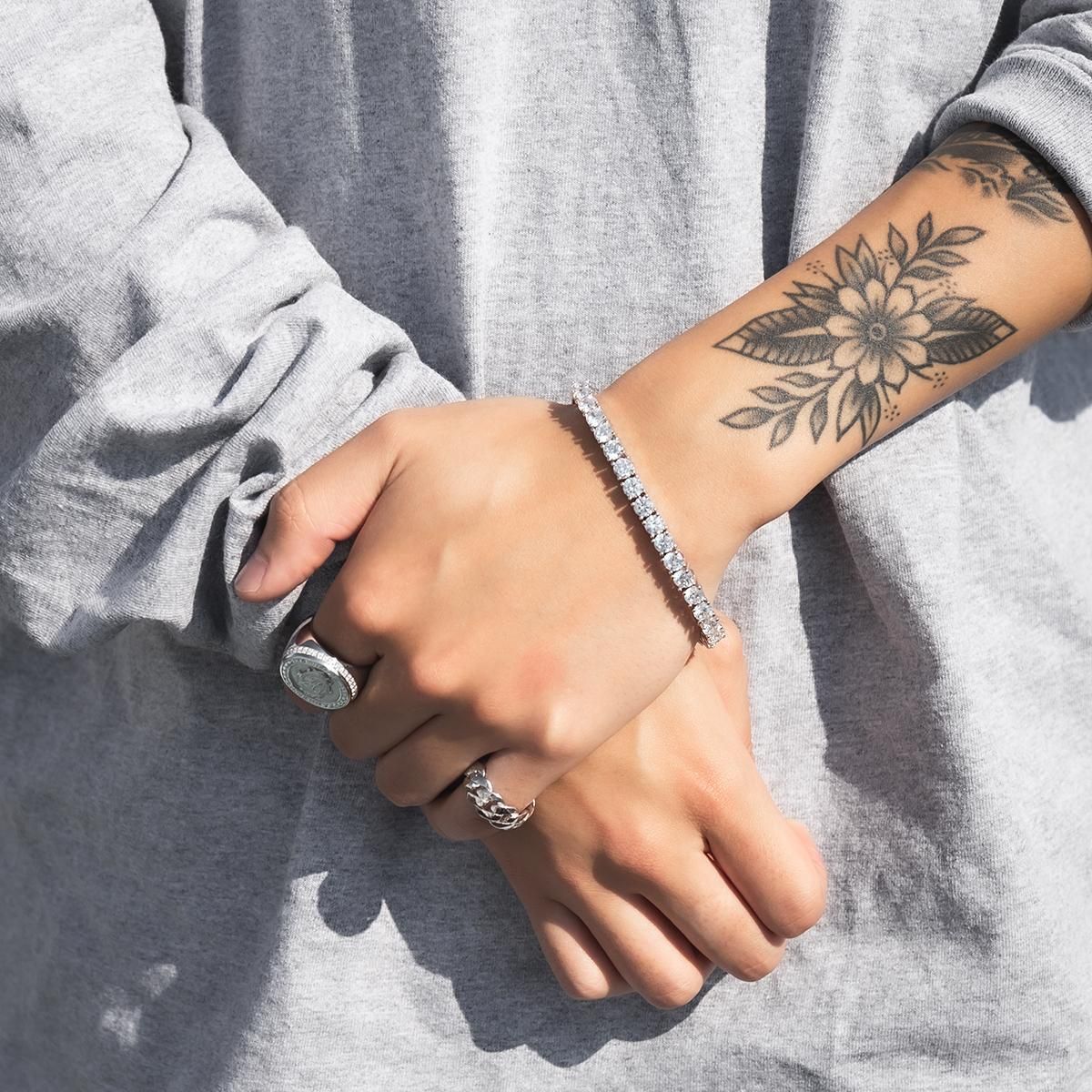 シルバー テニスブレスレット 幅5mm 18cm-20cm AHBL-D042-5MM