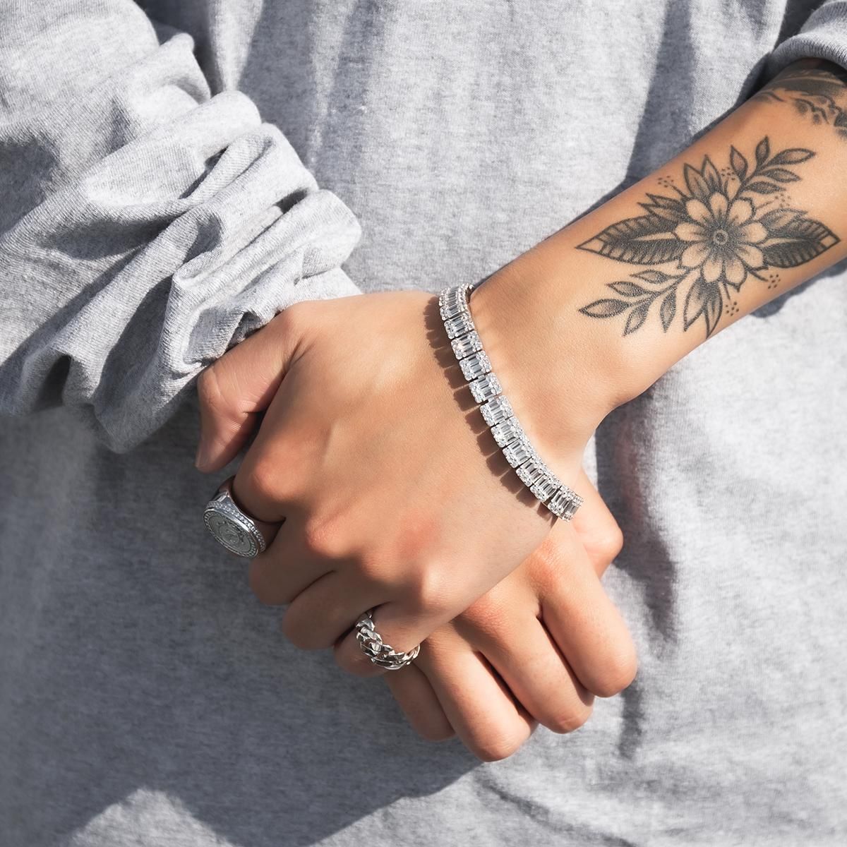 シルバー テニスブレスレット 幅8.7mm 18cm-20cm AHBL-L003