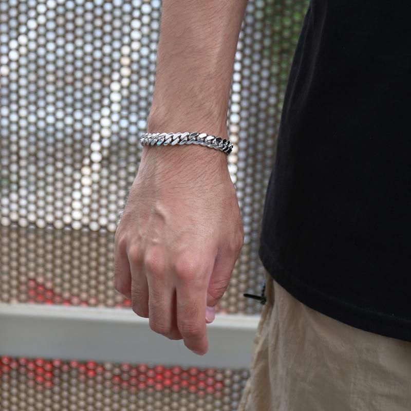 10K ホワイトゴールド マイアミブレスレット 幅9mm 21cm 定価