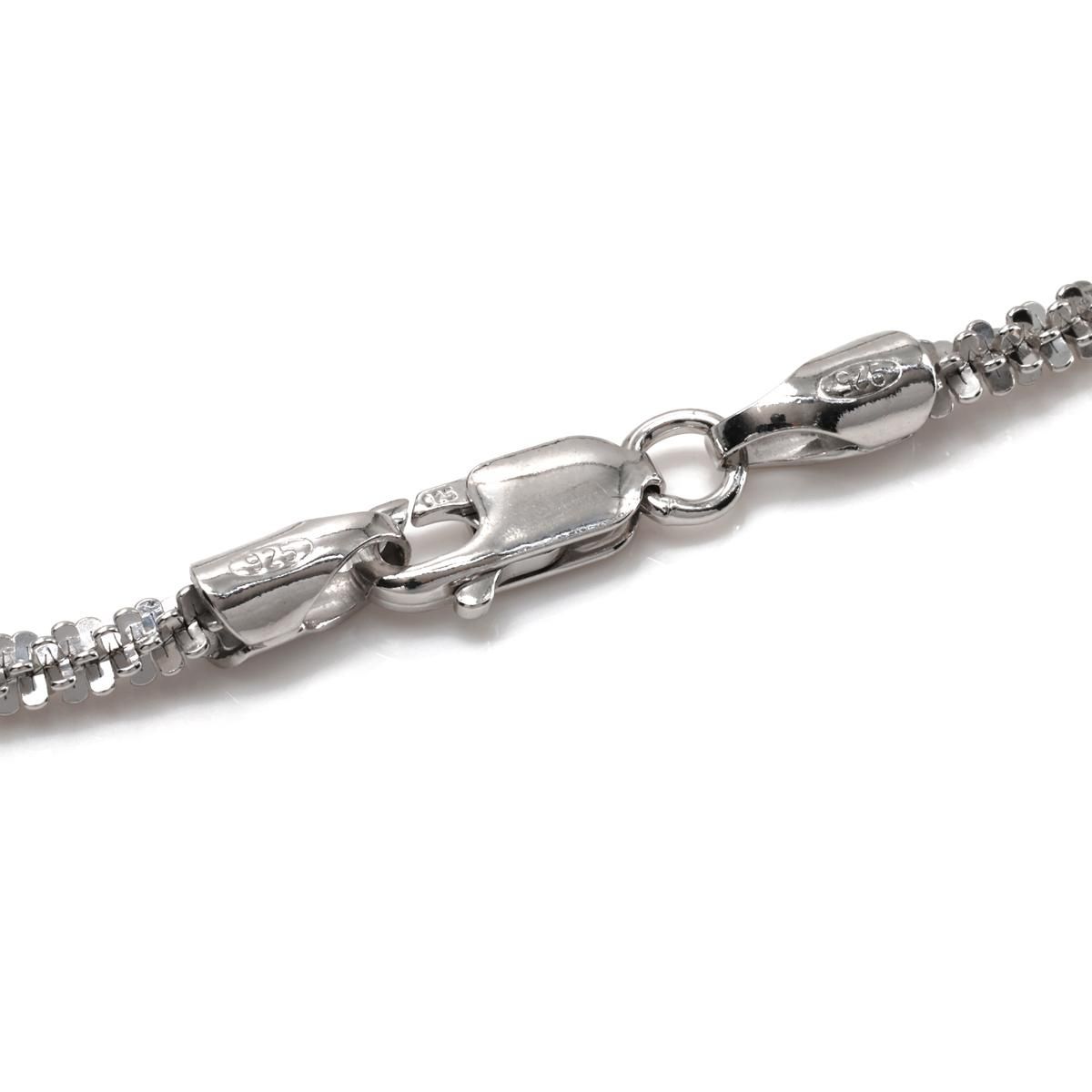 シルバー ツイストスパークルブレスレット 幅2.8mm 17cm-19cm HB-D