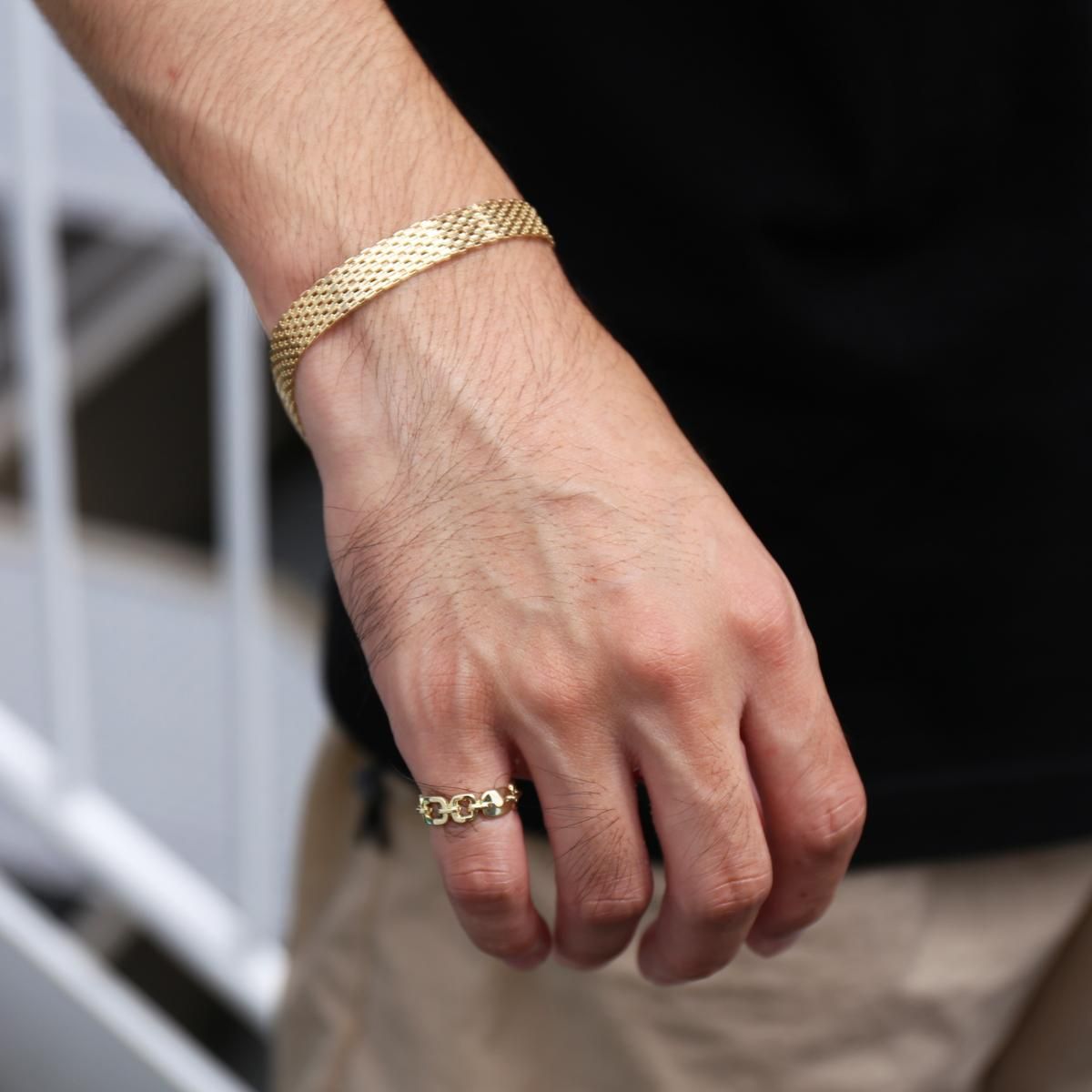 10K イエローゴールド ブレスレット 幅10mm 21cm - AVALANCHE OFFICIAL