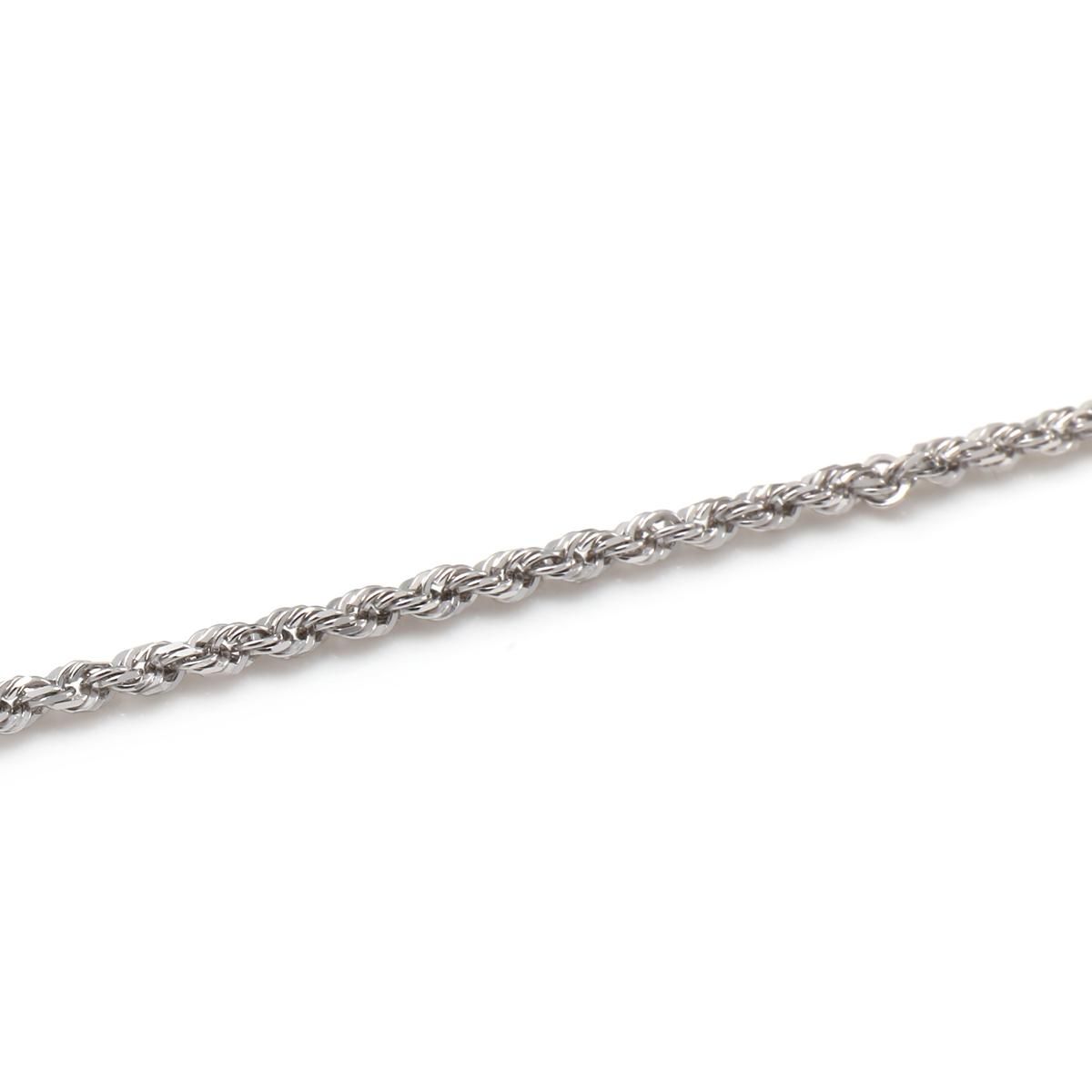 10K ホワイトゴールド ロープネックレス 幅1.7mm 40cm-55cm 030CRD-W