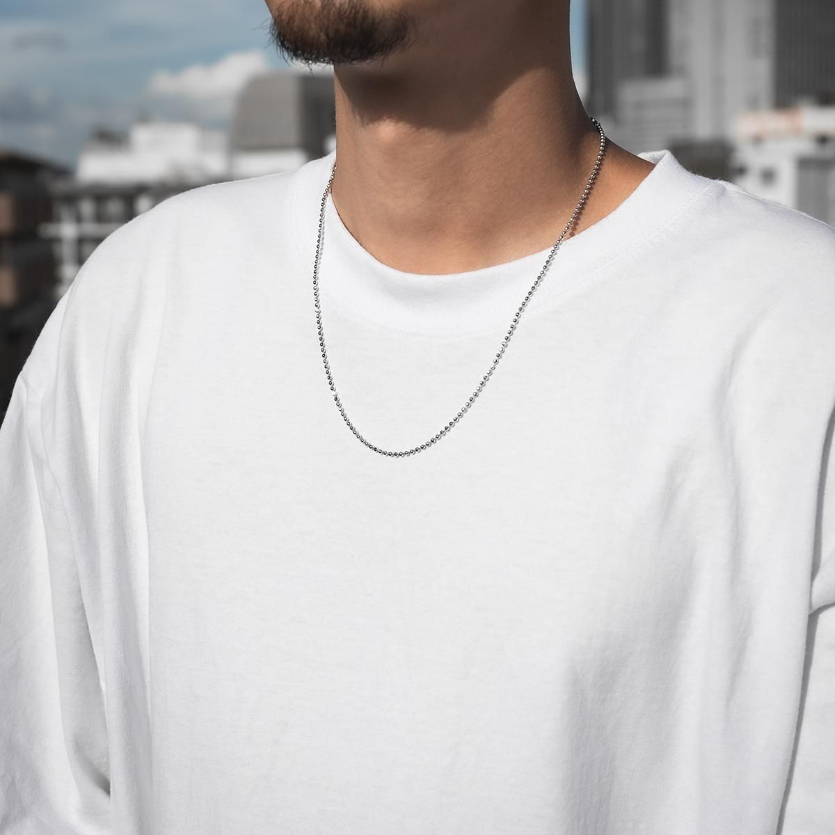 シルバー カットボールネックレス 幅2mm 40cm-60cm 200KPLD