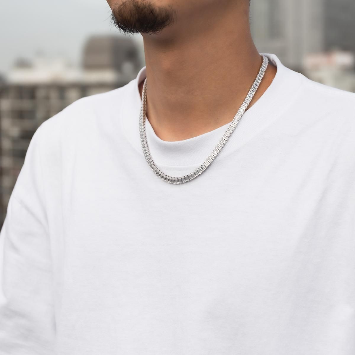 シルバー テニスネックレス 幅5.5mm 45cm-50cm AEN001-5X3MM