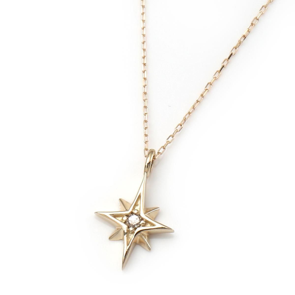 ダイヤモンド 10K イエローゴールド ネックレス&ペンダント 40cm 23X-Y