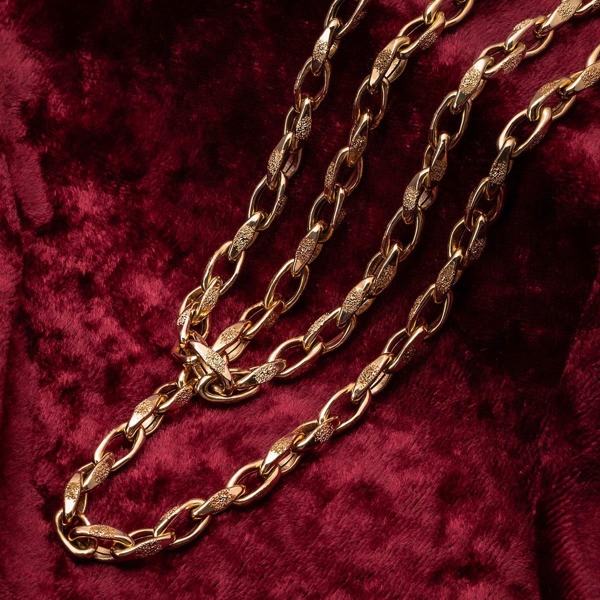 10K イエローゴールド ロイヤルケーブルネックレス 幅5mm 45cm-55cm