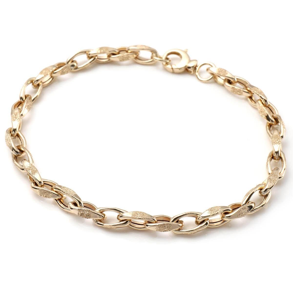 10K イエローゴールド ロイヤルケーブルブレスレット 幅5mm 19cm-21cm