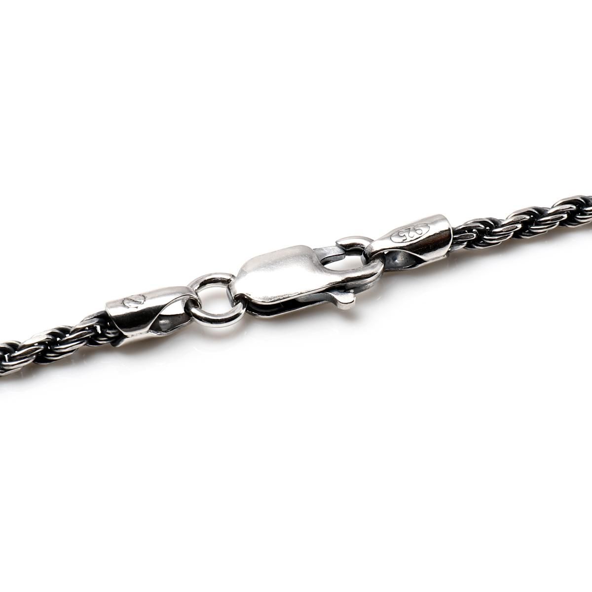 シルバー ロープネックレス 幅2.2mm 45cm-55cm いぶし加工 050HCMD-OX