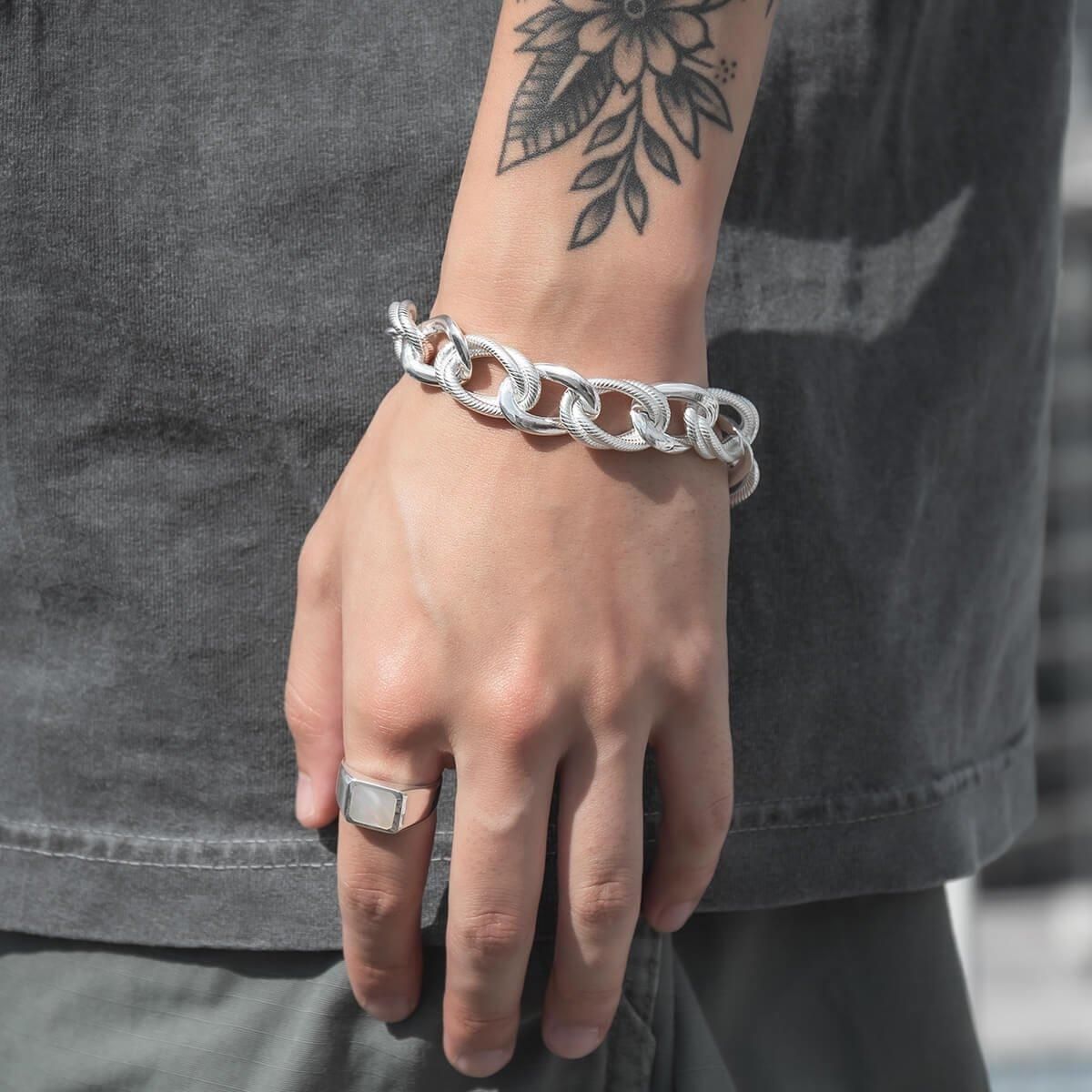 シルバー ブレスレット 幅14.5mm 18cm-22cm GIU614 - AVALANCHE