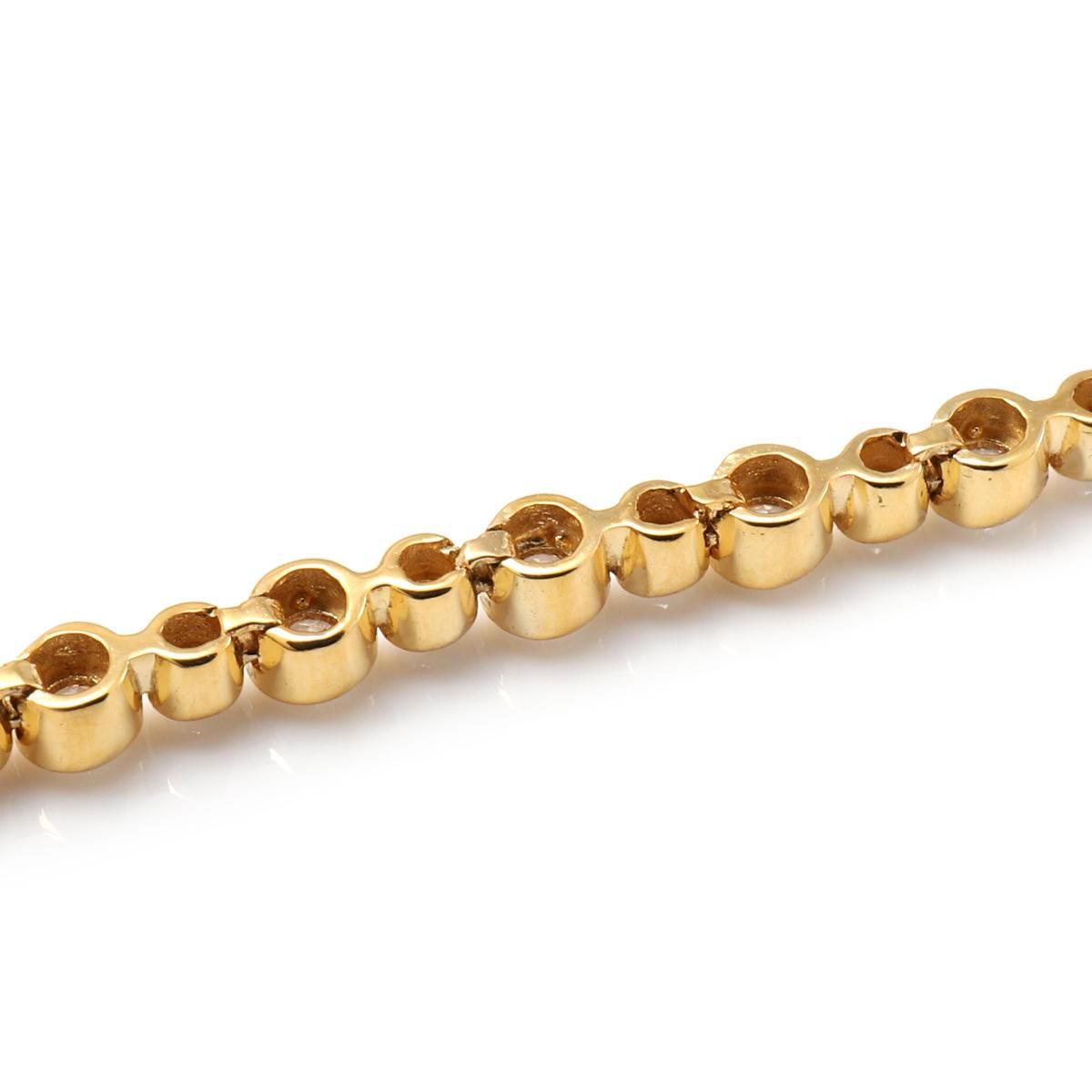 10K イエローゴールド テニスブレスレット 幅3mm 18cm-19cm ALCC117