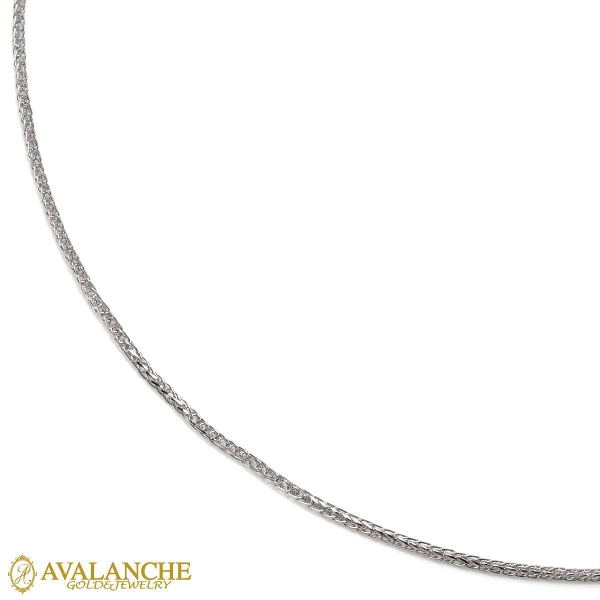 10K ホワイトゴールド フランクリンネックレス 幅1mm 40cm-55cm