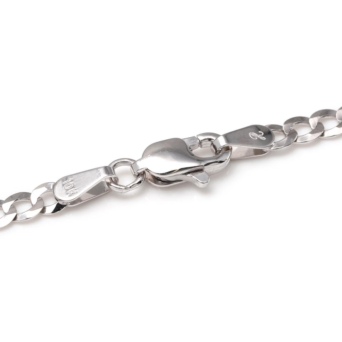 10K ホワイトゴールド キューバンネックレス 幅3mm 45cm-55cm KKP5477