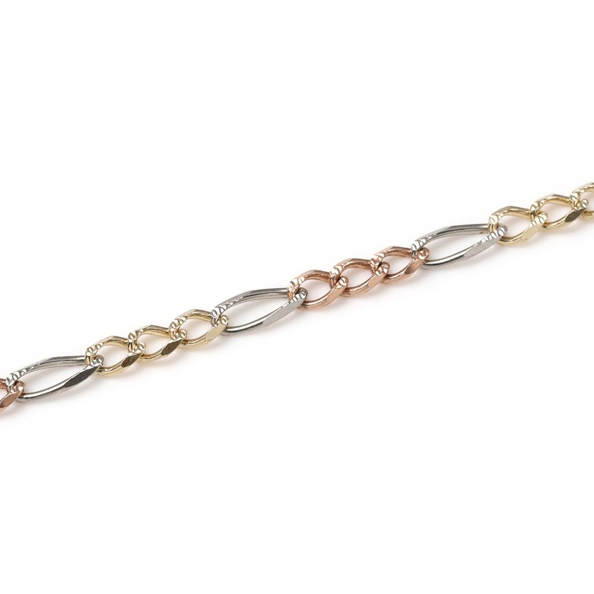 10K イエローゴールド フィガロネックレス 幅2.2mm 45cm-50cm OGMP