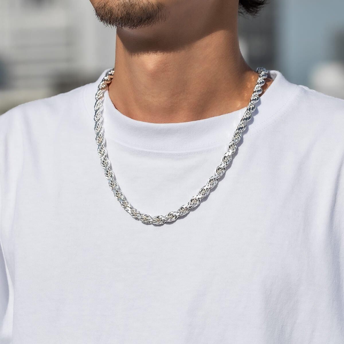 シルバー ロープネックレス 幅8mm 56cm-61cm ACHHW125 - AVALANCHE