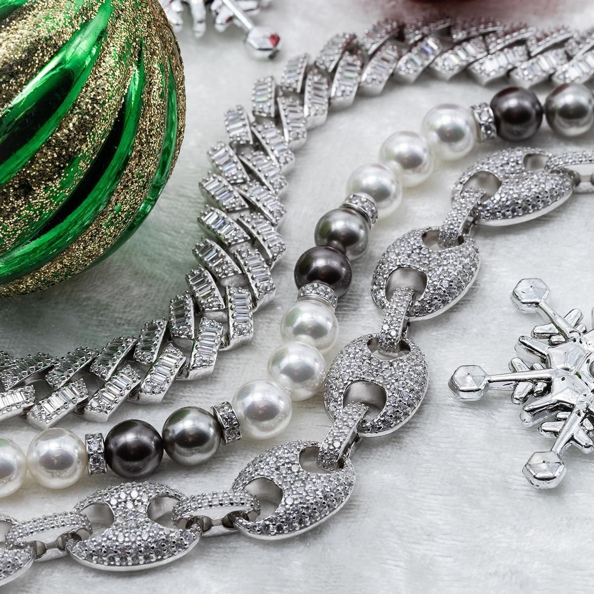 シルバー パールネックレス 幅7mm 45cm-60cm ASPN-002 - AVALANCHE