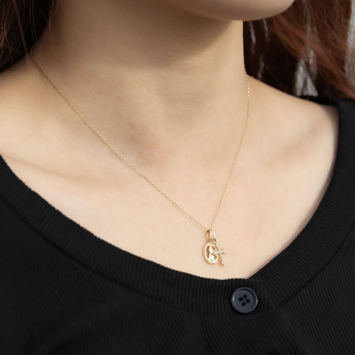 10K イエローゴールド ネックレス&ペンダント 40cm JP-88181&88602-GLY