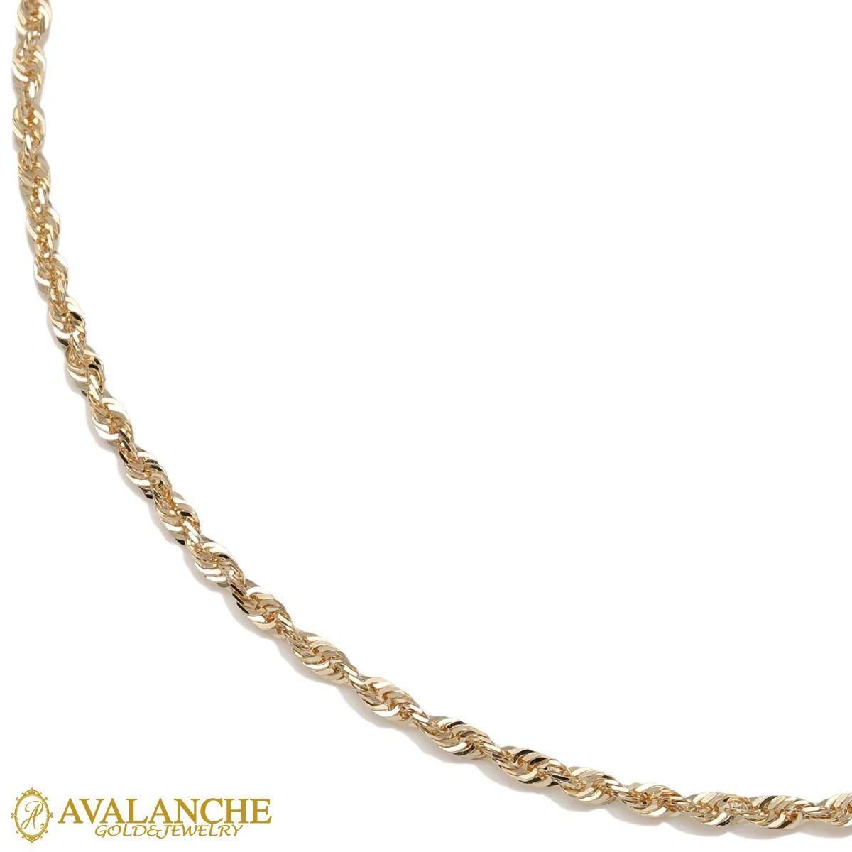 10K イエローゴールド ロープネックレス 幅2mm 45cm-55cm UKPG000026