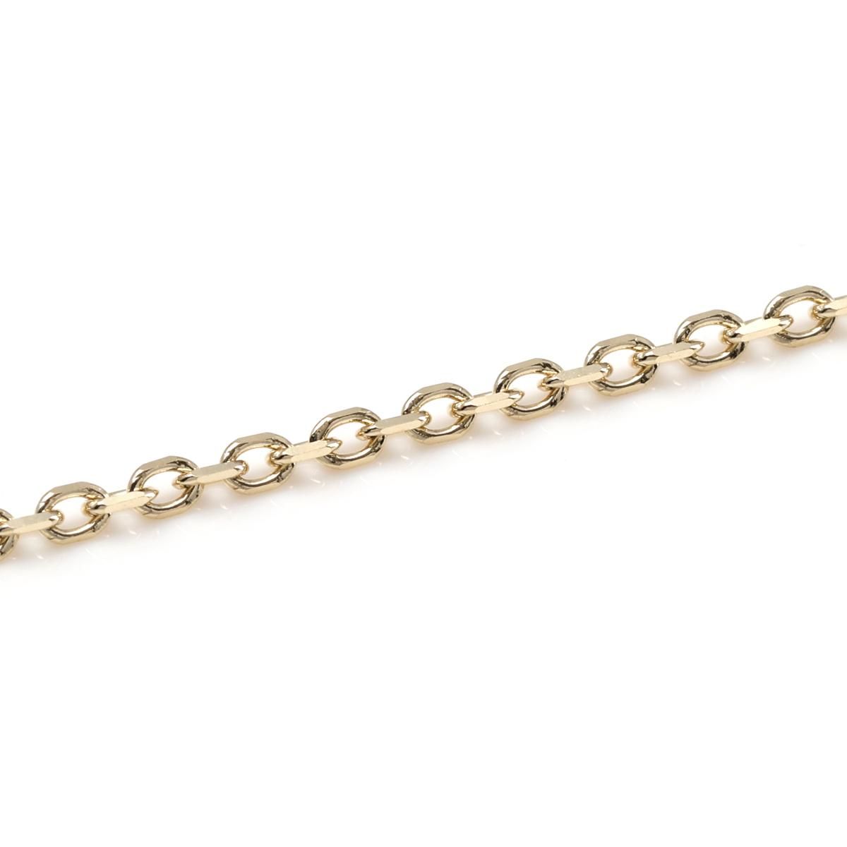 10K イエローゴールド カットアズキネックレス 幅1.5mm 40cm-55cm