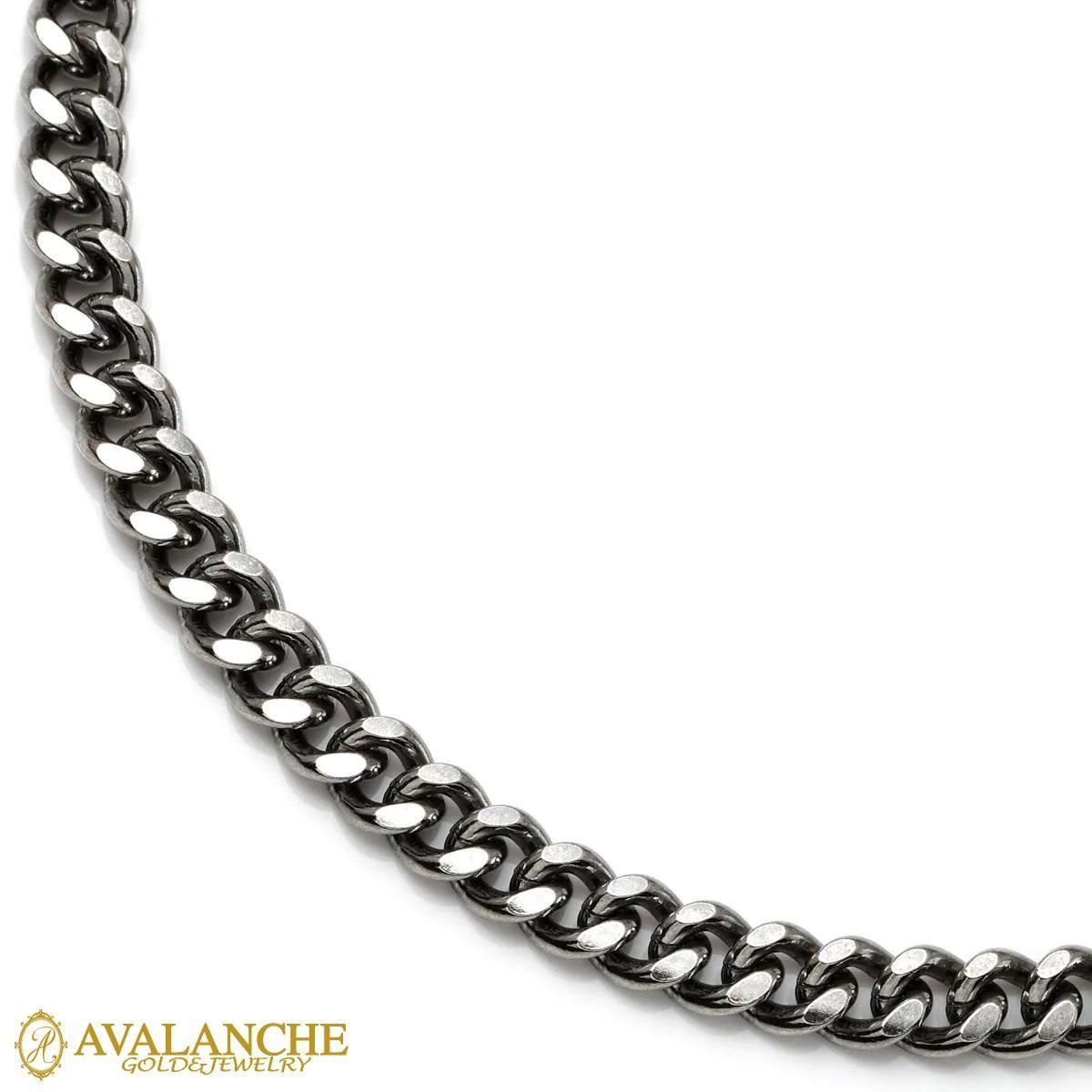 シルバー マイアミネックレス 幅5.3mm 50cm-55cm いぶし加工 150KDO2