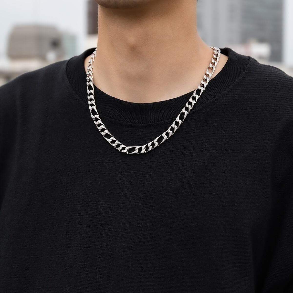 シルバー フィガロネックレス 幅8mm 51cm ACHCZ112 - AVALANCHE