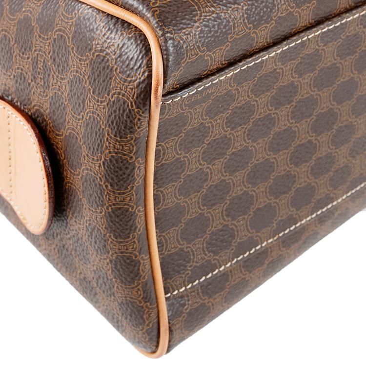 マカダム柄ミニボストンバッグM15/2 ブラウン×ベージュ ヴィンテージ