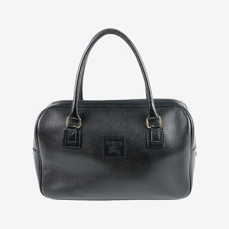 ロゴ刻印ミニボストンバッグ ブラック ヴィンテージ|バーバリー